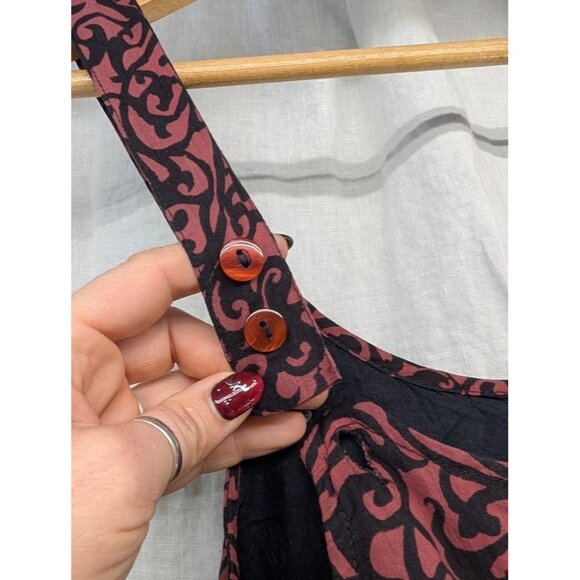 Pura Vida women's size 8 tank midi dress black and red full skirt tulle D3 - Picture 10 of 16